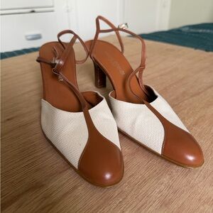 Casual Corner Brown and Cream Heels